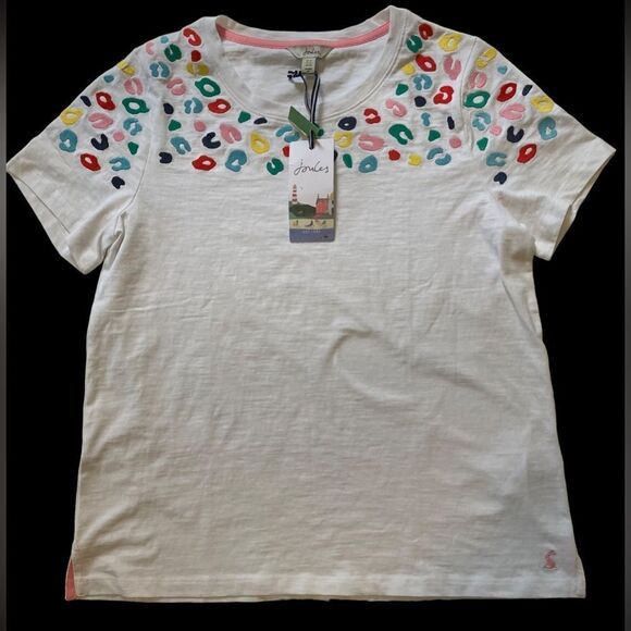 NWT Jonles Carley embroidered Leopard  shirt Size 10 - Picture 1 of 6